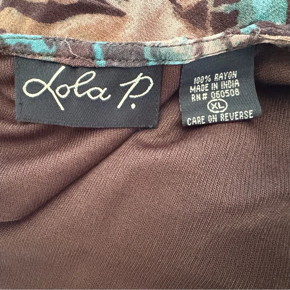 LOLA P- Floral bohemian cowl neck swing dress. XL - Picture 8 of 12